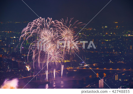 Nagara River National firework display (photographed from Yuzigamine peak Ximen) 42748855