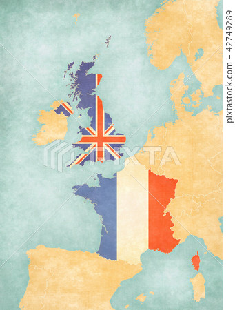 Map of Western Europe - United Kingdom and France Map of Western Europe - United Kingdom and France 42749289