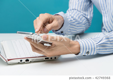 Keyboard, Hand, Business, Smartphone Keyboard, Hand, Business, Smartphone 42749368