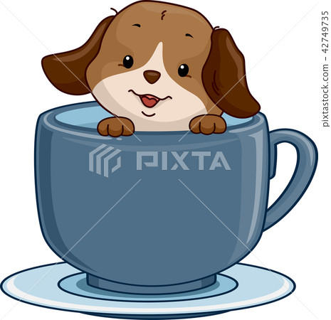 日常品 餐具 杯子 插图 dog tea cup cafe illustration 首页 插图