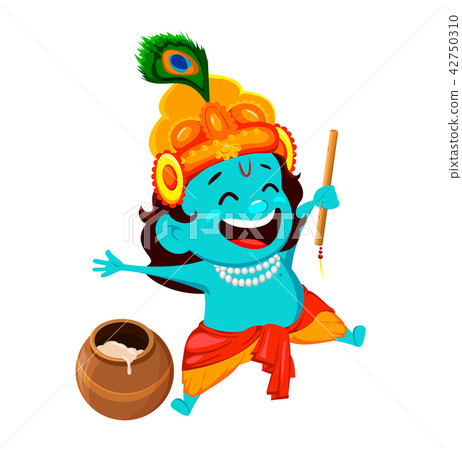 Funny cartoon character Lord Krishna Funny cartoon character Lord Krishna 42750310