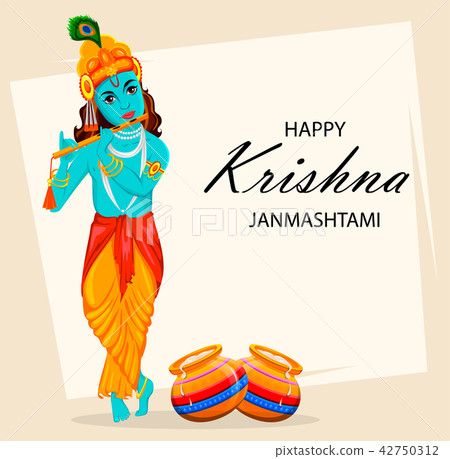 Happy Krishna Janmashtami greeting card 42750312