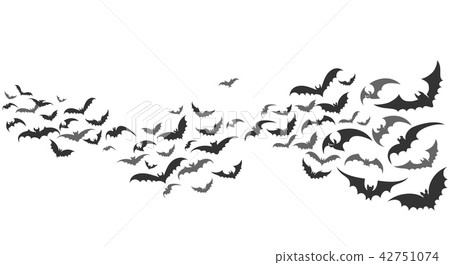 Bats flying set isolated on white 42751074