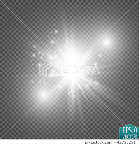 Glow light effect. Starburst with sparkles on transparent background. Vector illustration. Glow light effect. Starburst with sparkles on transparent background. Vector illustration. 42753251