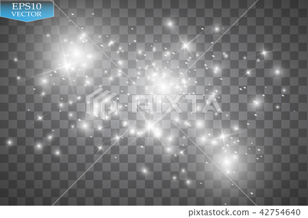 Glow light effect. Cloud of glittering dust. Vector illustration. Christmas 42754640