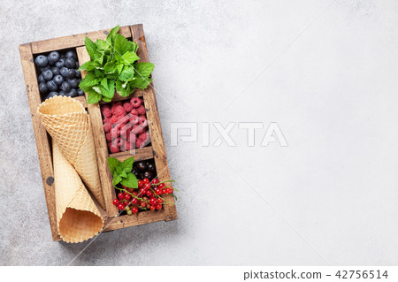 Ice cream with berries cooking Ice cream with berries cooking 42756514