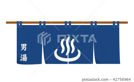 Hot spring public bath goodwill (men) Dark blue hot spring mark | illustration of goodwill | vector data 42756964