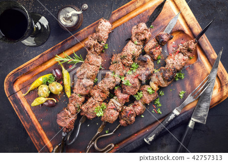 Traditional  barbecue skewer  42757313