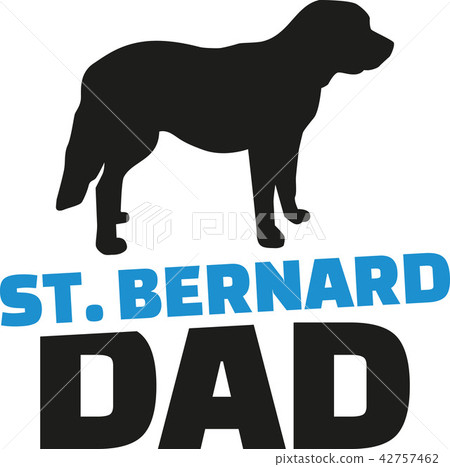 St. Bernard dad with dog silhouette 42757462