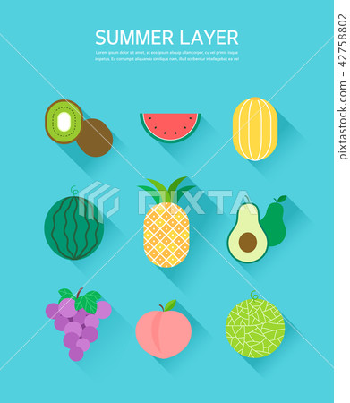 Summer layer collection - Stock Illustration [42758802] - PIXTA