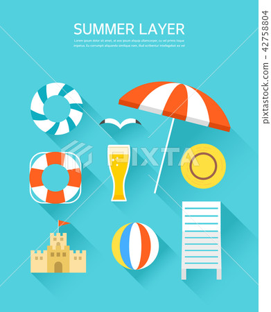 Summer layer collection - Stock Illustration [42758804] - PIXTA