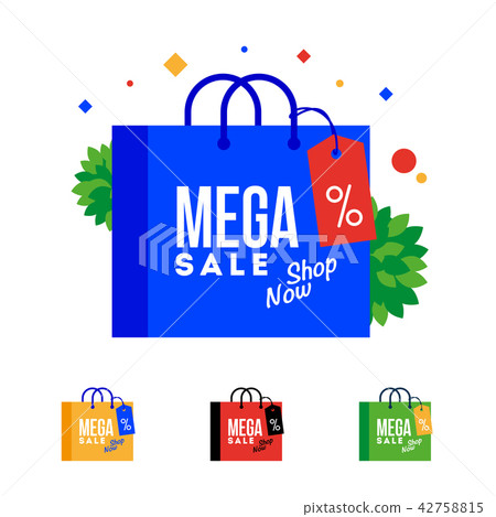 Mega Sale word on shopping bag. Mega Sale word on shopping bag. 42758815