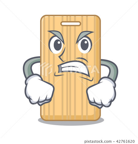 Angry wooden cutting board mascot cartoon Angry wooden cutting board mascot cartoon 42761620
