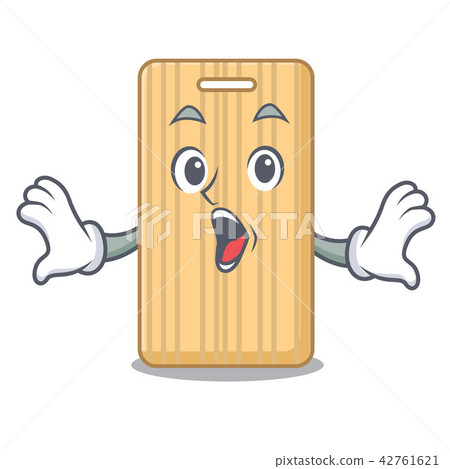 Surprised wooden cutting board mascot cartoon Surprised wooden cutting board mascot cartoon 42761621