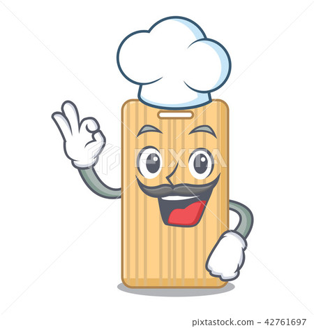 Chef wooden cutting board character cartoon Chef wooden cutting board character cartoon 42761697