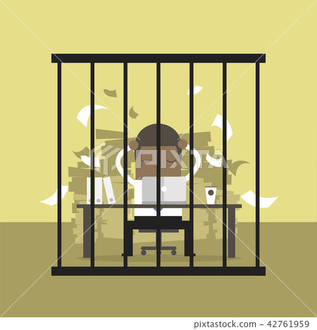 African businessman working in the prison. 42761959