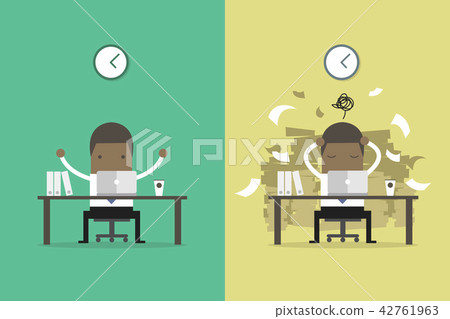 Businessman finish working and busy businessman. Businessman finish working and busy businessman. 42761963