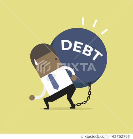 African businessman carry debt. Financial concept 42762795