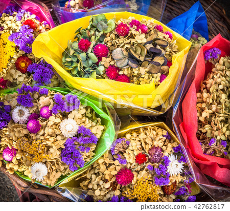 Bouquet of colorful dried flowers Bouquet of colorful dried flowers 42762817