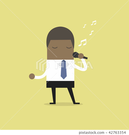 African businessman singing. 42763354