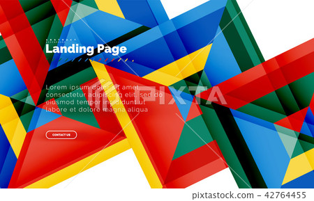 Square shape geometric abstract background, landing page web design template 42764455