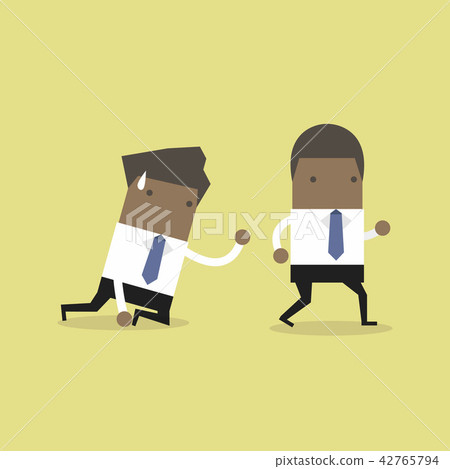 African businessman calling out for help. African businessman calling out for help. 42765794