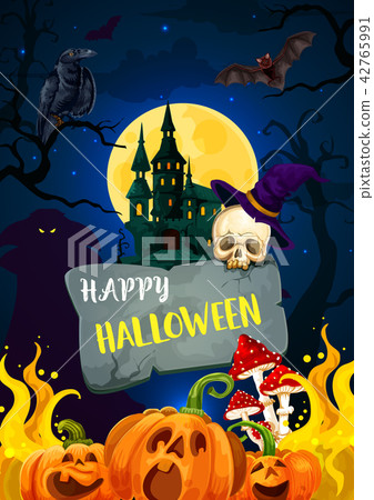 Vector greeting card for Halloween 42765991