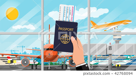 Plane before takeoff 42768094