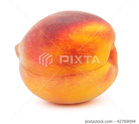 Fresh yellow peach isolated on white 42769094