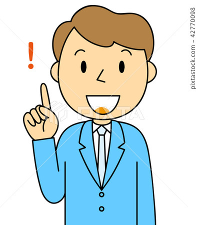 Male Businessman Variation Speaks the inspired index finger 42770098