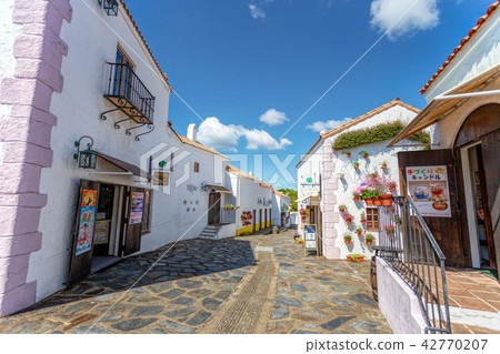 Shima Spain Village May Parque Espana Spring Stock Photo