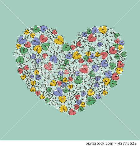 五顏六色的三葉草心臟類型例證 42773622