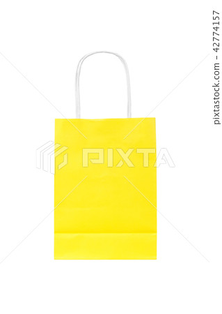 Ecological recycling Yellow shopping bag isolated Ecological recycling Yellow shopping bag isolated 42774157