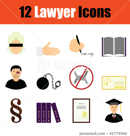 Lawyer icon set 42774948