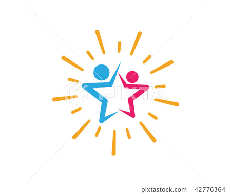 Star Community, network and social icon 42776364