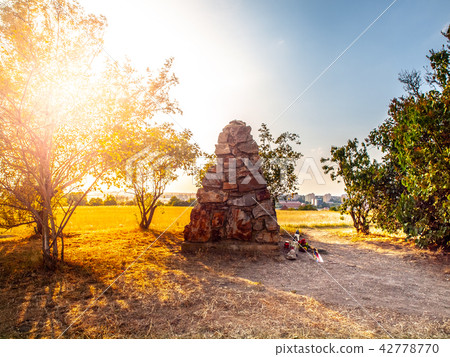 White Mountain Memorial. Stone pyramid at the place of Battle of White Mountain - 1620, Prague White Mountain Memorial. Stone pyramid at the place of Battle of White Mountain - 1620, Prague 42778770