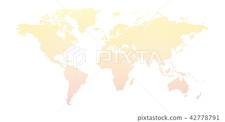 Vector dotted world map isolated on white... - Stock Illustration ...