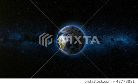 Realistic Earth Planet against the the star sky Realistic Earth Planet against the the star sky 42778851