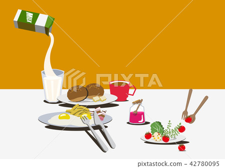 Illustration of fried eggs. Egg dish. Image of breakfast. Healthy eating. Illustration of fried eggs. Egg dish. Image of breakfast. Healthy eating. 42780095
