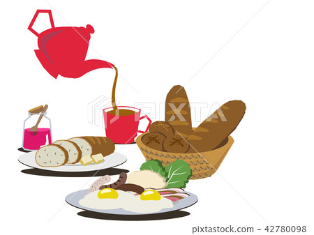 Illustration of fried eggs. Egg dish. Image of breakfast. Healthy eating. 42780098