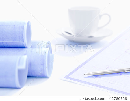Design drawing and coffee and pen 42780738