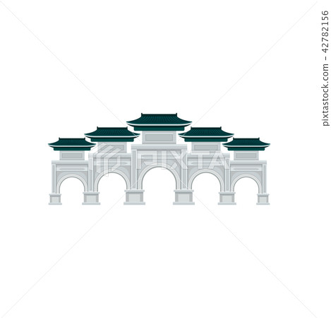 Gate of Great Centrality and Perfect Uprightness in Taiwan. Asian monument. Famous tourist Gate of Great Centrality and Perfect Uprightness in Taiwan. Asian monument. Famous tourist 42782156