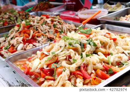 salad spicy seafood at street food 42782974