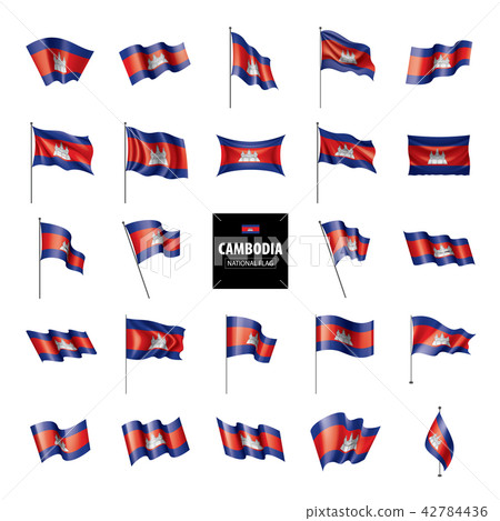 Cambodia flag, vector illustration on a white background 42784436
