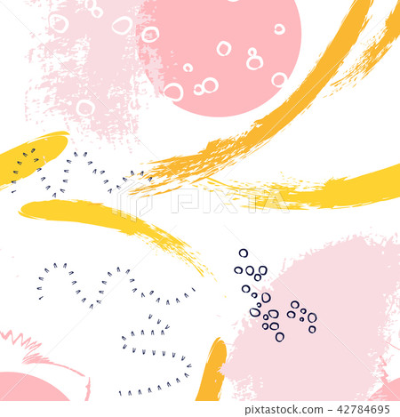 Brushstroke hand drawn pink yellow pattern. Abstract creative templates, cards, color covers set Brushstroke hand drawn pink yellow pattern. Abstract creative templates, cards, color covers set 42784695