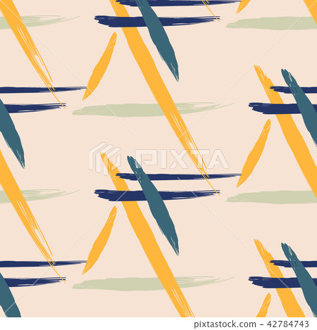 Abstract vector creative yellow violet pattern with brush strokes. Colorful pastel contrast 42784743