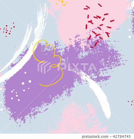 Vector pattern with brush stroke lines.Stripe watercolor dynamic splash pattern. Abstract color boho Vector pattern with brush stroke lines.Stripe watercolor dynamic splash pattern. Abstract color boho 42784745