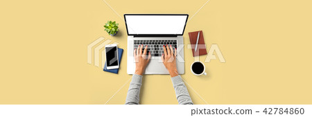 Office desktop with copy space 42784860