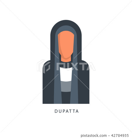 Woman in Muslim Dupatta headdress, female avatar in traditional Islamic clothing vector Illustration Woman in Muslim Dupatta headdress, female avatar in traditional Islamic clothing vector Illustration 42784935