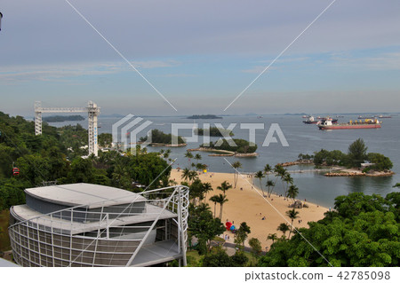 Singapore Resort Area Sentosa Island Siloso Stock Photo